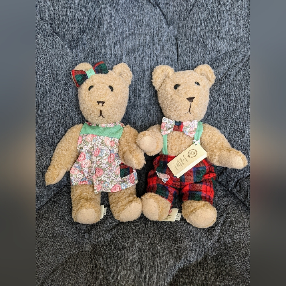 Geraldine's of Edinburgh Teddy Bear Set of Two Stuart Hand Made in Scotland